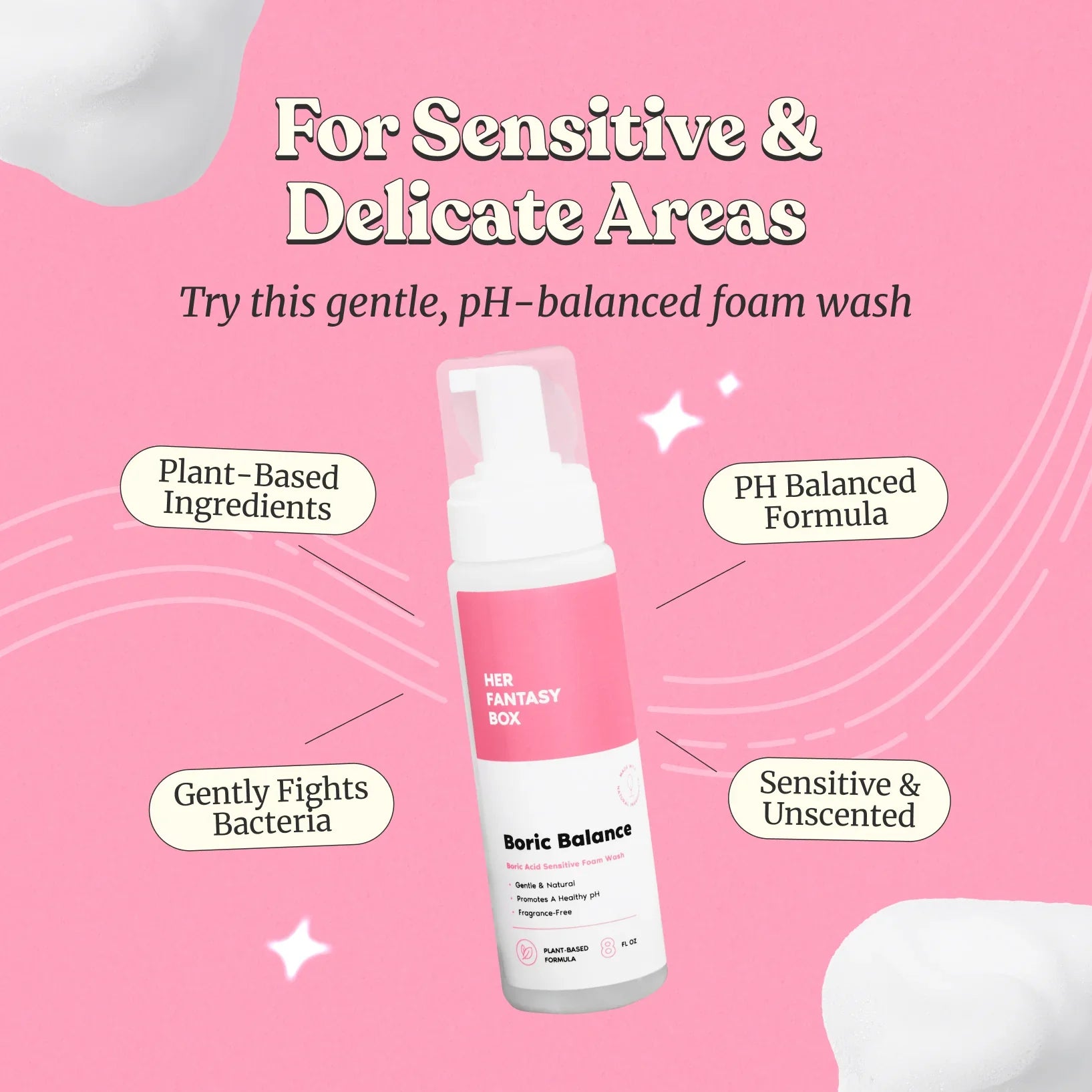 Boric Balance - Sensitive Boric Acid Foam pH Wash - Natural Ingredients